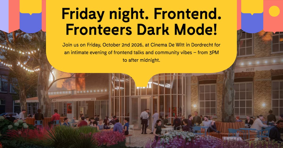 Fronteers Dark Mode, Friday, October 2nd, Dordrecht